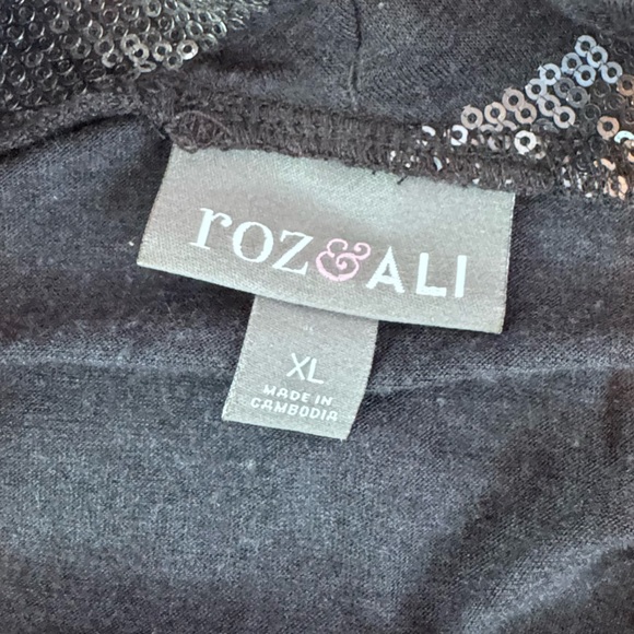 Roz & Ali Sequin Stripe Cowl-Neck Sleeveless Top XL - Picture 9 of 11